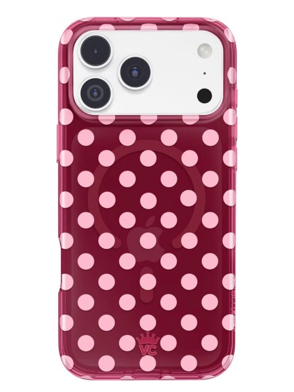 Velvet Caviar Pink Polka Dot Burgundy MagSafe Phone Case brand new!
